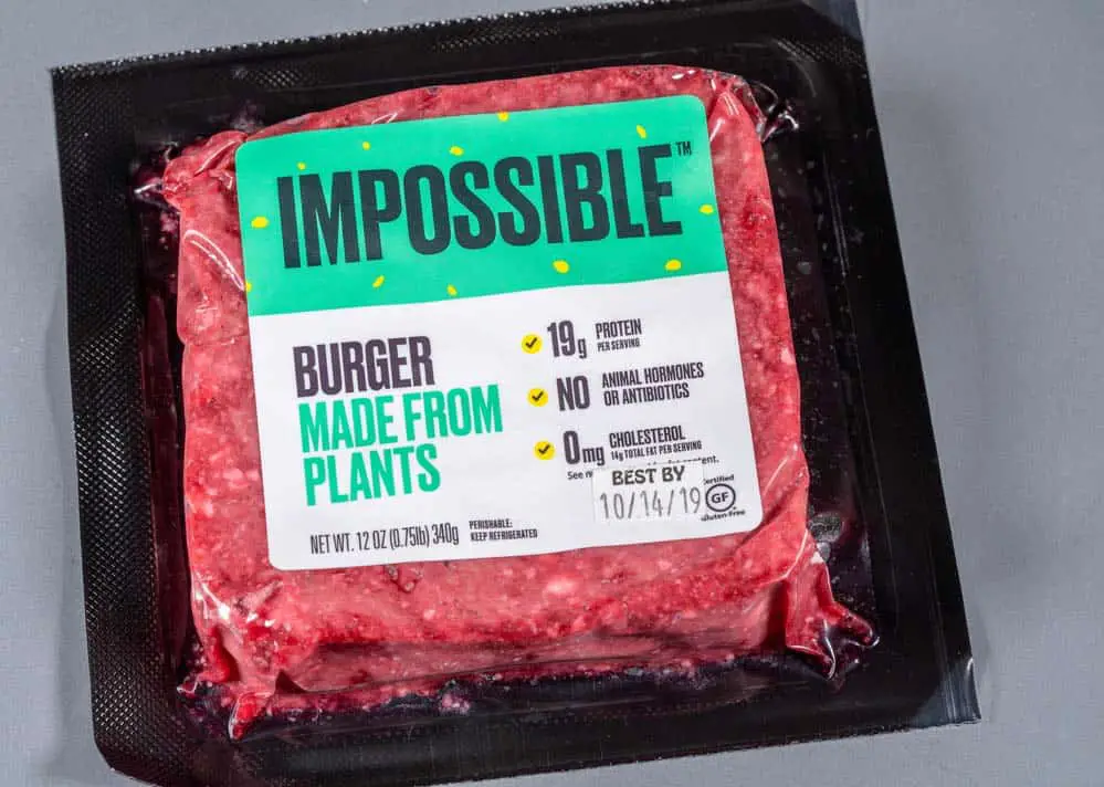 Impossible burger in store package.