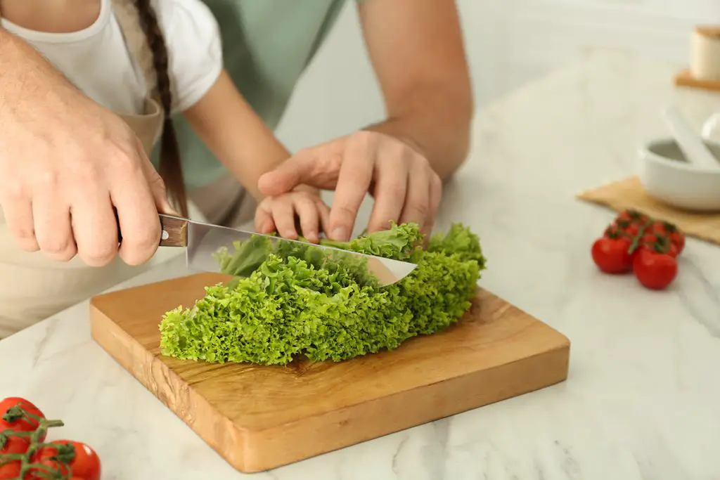 You'll want to cut up the leaf lettuce before you freeze it.