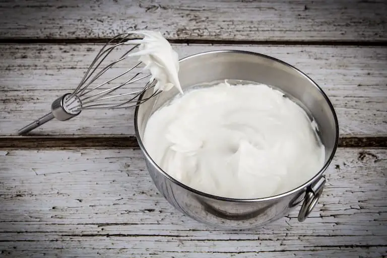 Whipping cream in a bowl: You can freeze the cream before whipping