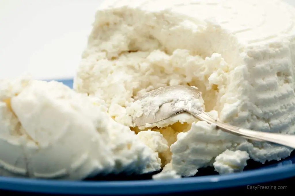 Leftover ricotta cheese can be frozen