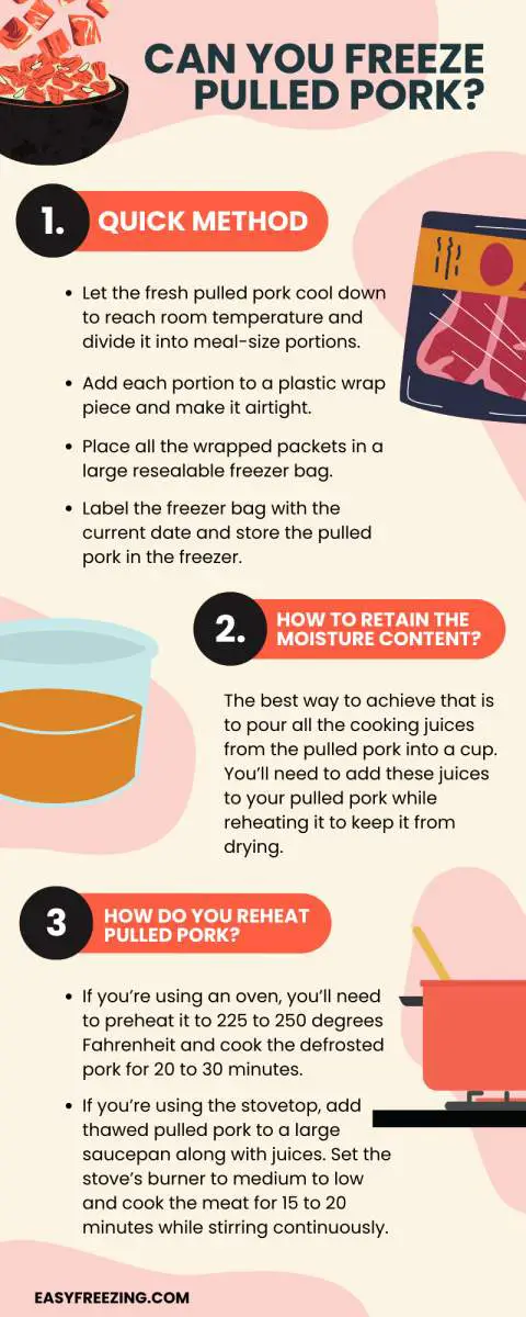 Freezing pulled pork infographic