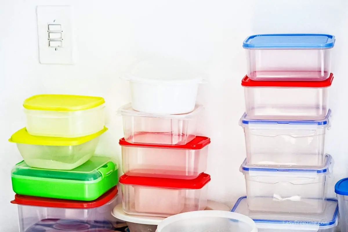 An assortment of plastic food storage containers